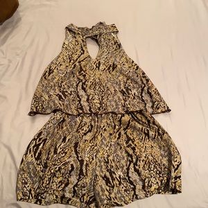 snakeskin print romper